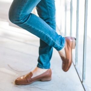 Coach Elkie Leather Loafers, Brown Flats